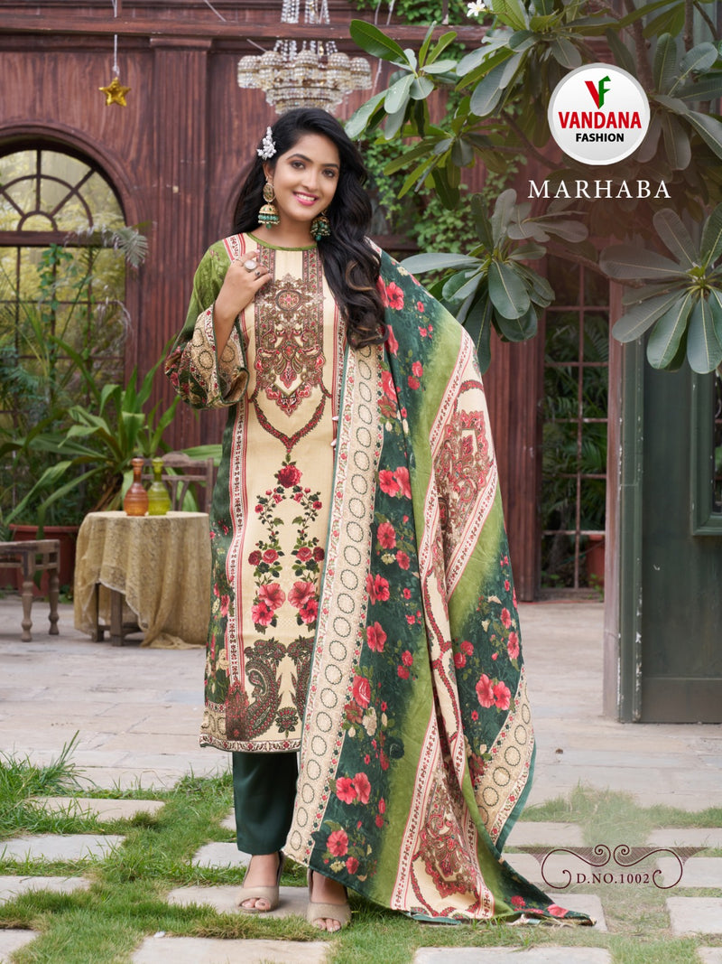 Vandana Fashion Marhaba Pashmina Fancy Printed Party Wear Suit Collection