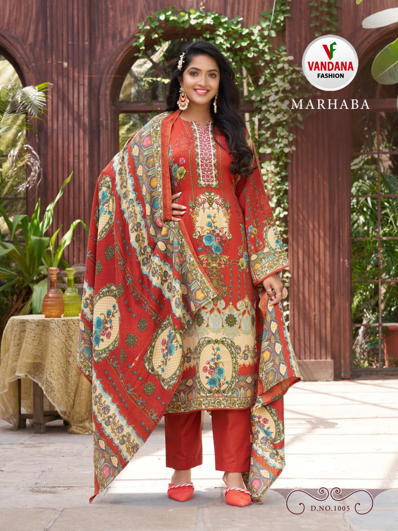 Vandana Fashion Marhaba Pashmina Fancy Printed Party Wear Suit Collection
