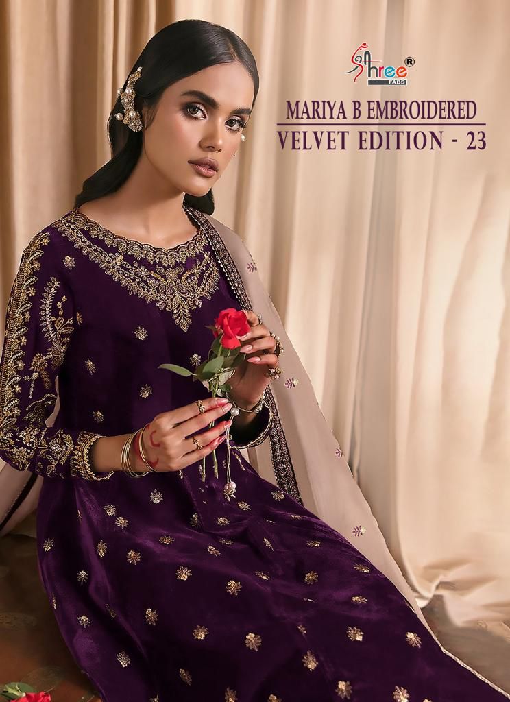 Shree Fabs Maria B Embroidered Velvet Edition 23 Velvet Pakistani Salwar Suits