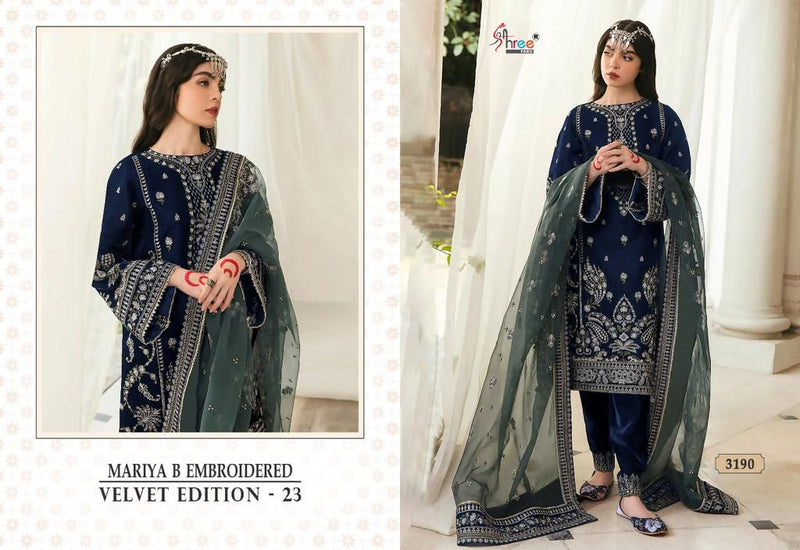 Shree Fabs Maria B Embroidered Velvet Edition 23 Velvet Pakistani Salwar Suits