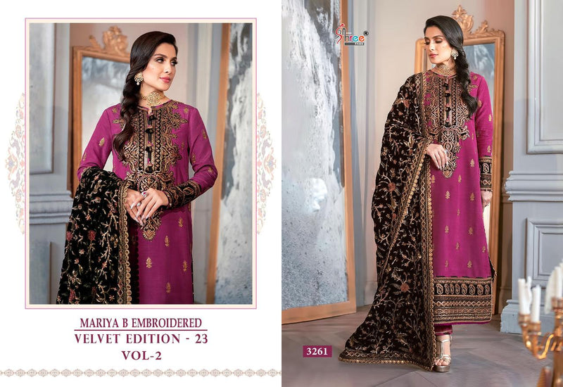 Shree Fabs Maria B Embroidered Velvet Edition 23 Vol 2 Velvet Embroidered Pakistani Suit