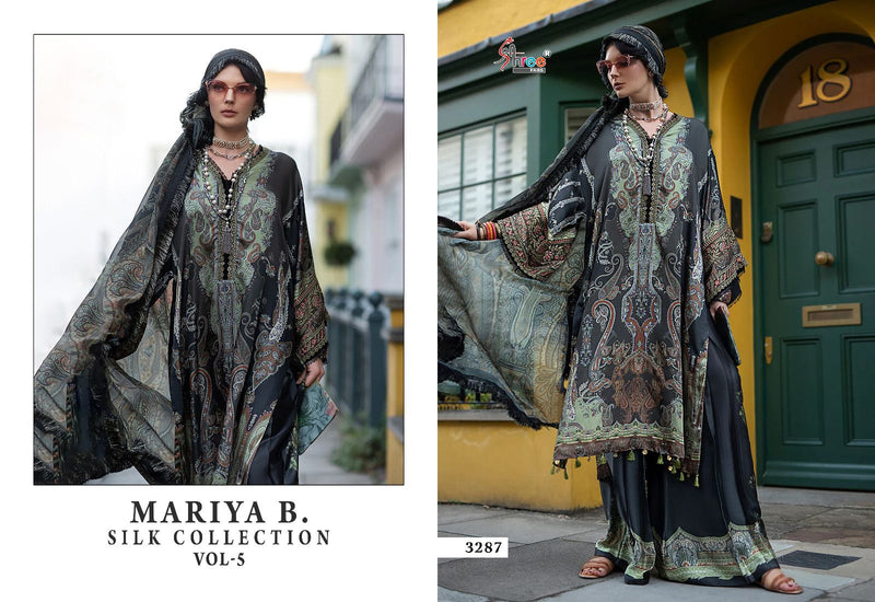 Shree Fabs Maria B Silk Collection Vol 5 Satin Embroidered Suit Collection