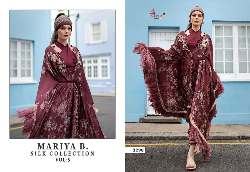 Shree Fabs Maria B Silk Collection Vol 5 Satin Embroidered Suit Collection