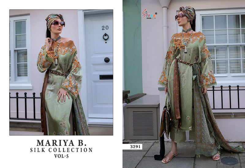 Shree Fabs Maria B Silk Collection Vol 5 Satin Embroidered Suit Collection