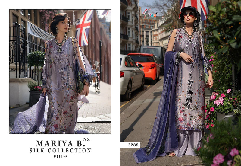 Shree Fabs Maria B Silk Collection Vol 5 Nx Satin Embroidery Salwar Suit