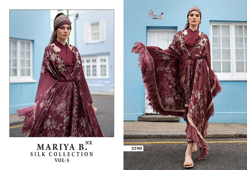 Shree Fabs Maria B Silk Collection Vol 5 Nx Satin Embroidery Salwar Suit