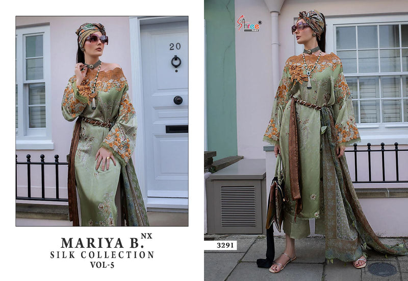 Shree Fabs Maria B Silk Collection Vol 5 Nx Satin Embroidery Salwar Suit