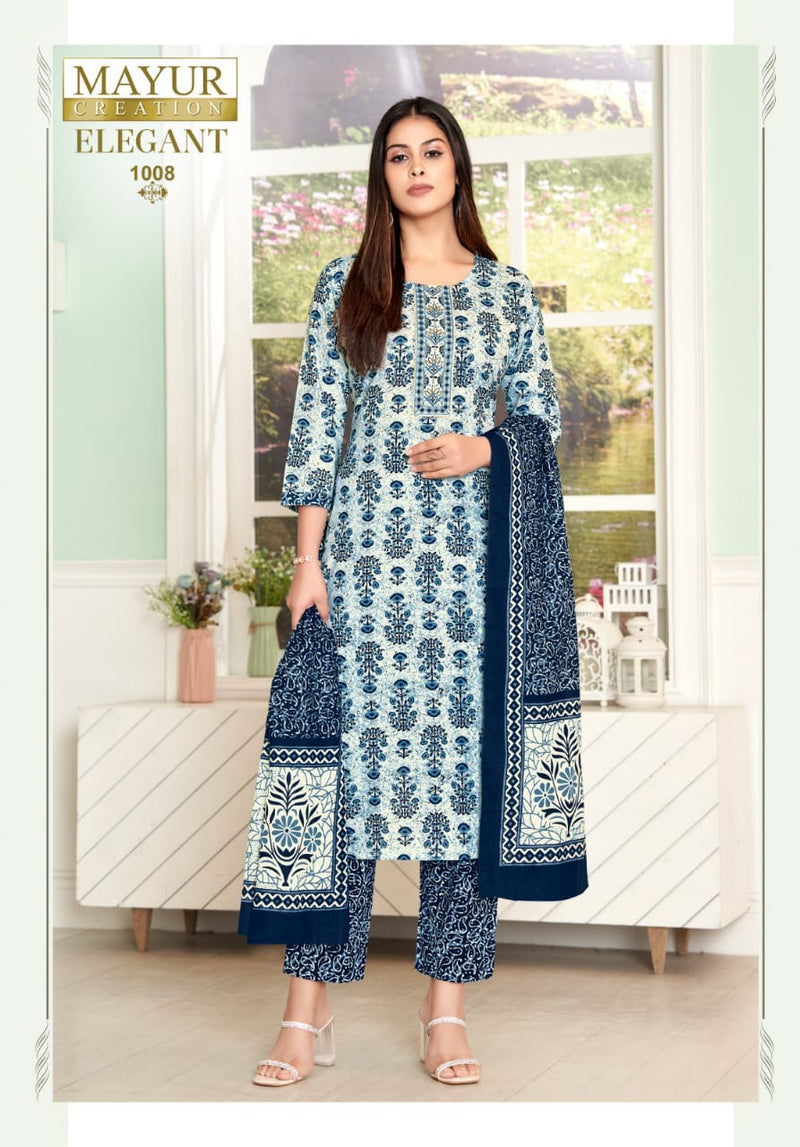 Mayur Creation Elegant Vol 1 Printed Cotton Fancy Tie Pattern Kurti Pant & Dupatta Set