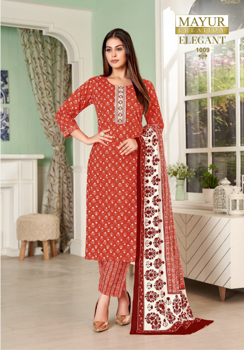 Mayur Creation Elegant Vol 1 Printed Cotton Fancy Tie Pattern Kurti Pant & Dupatta Set