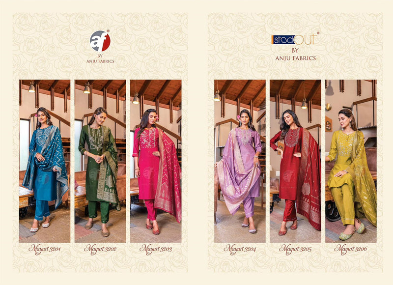 Anju Fabrics Mayuri Vol 3 Viscose Embroidered Designer Readymade Suits