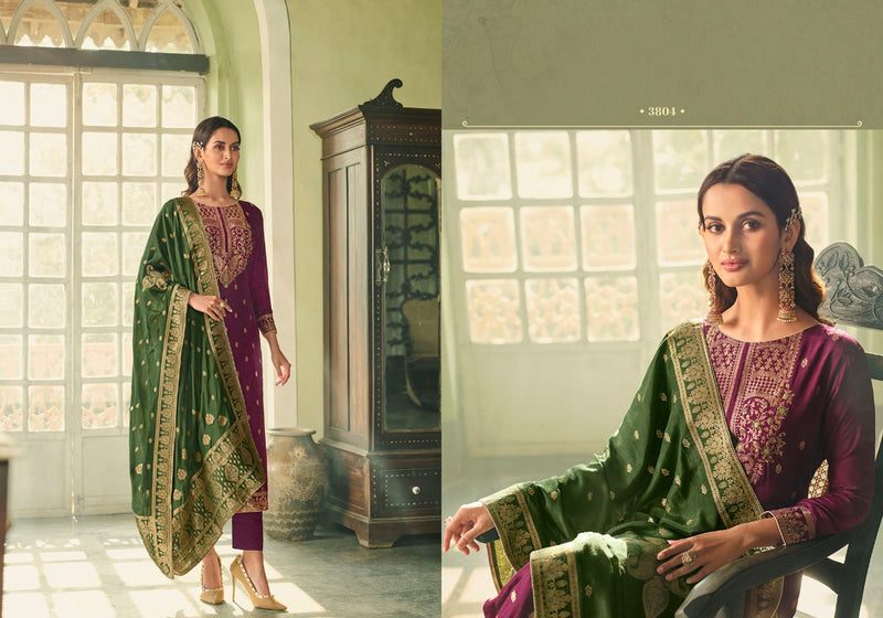 Zisa Charmy Mehar Silk Weaving Jacquard Meena Embroidery Work Fancy Partywear Salwar Kameez