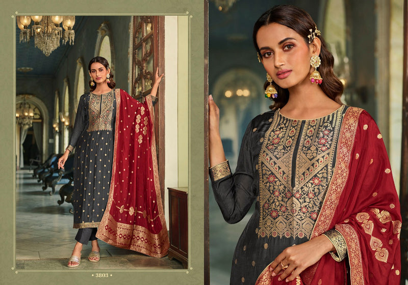 Zisa Charmy Mehar Silk Weaving Jacquard Meena Embroidery Work Fancy Partywear Salwar Kameez