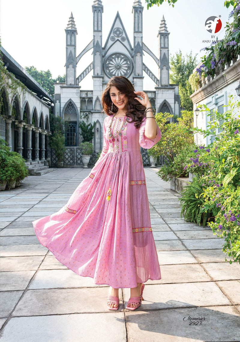 Anju Fabrics Memories Vol 4 Cotton Beautiful Embroidery Designer Gowns