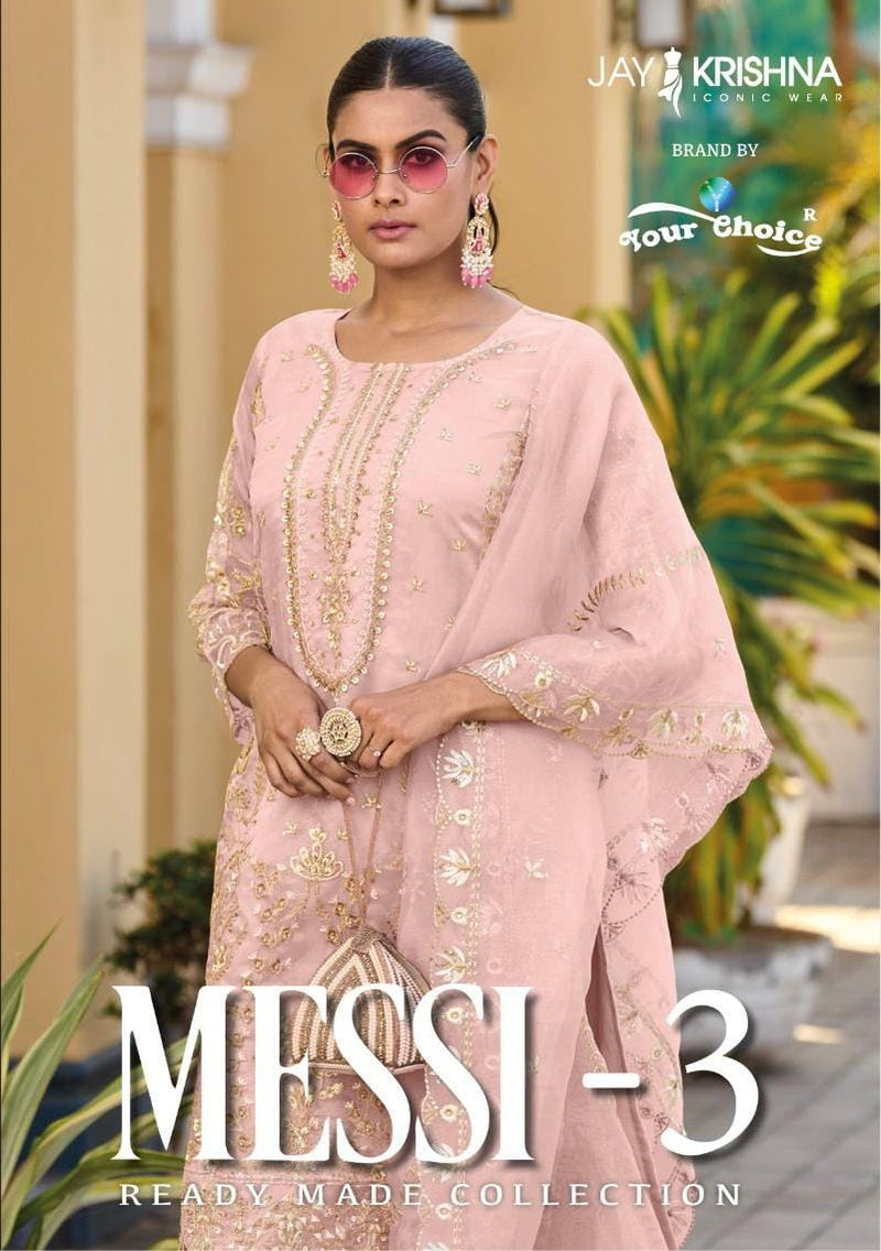 Your Choice Messi Vol 3 Organza Heavy Designer Ready Made Party Wear Suits