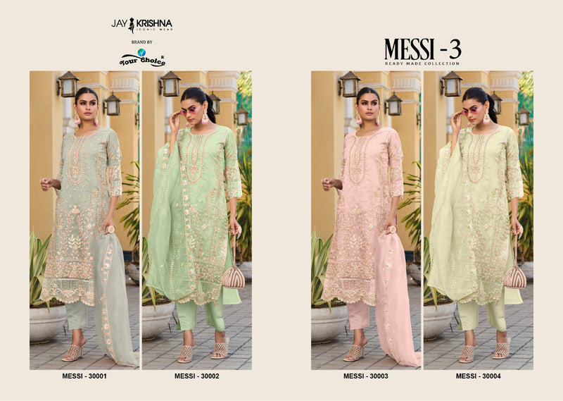 Your Choice Messi Vol 3 Organza Heavy Designer Ready Made Party Wear Suits
