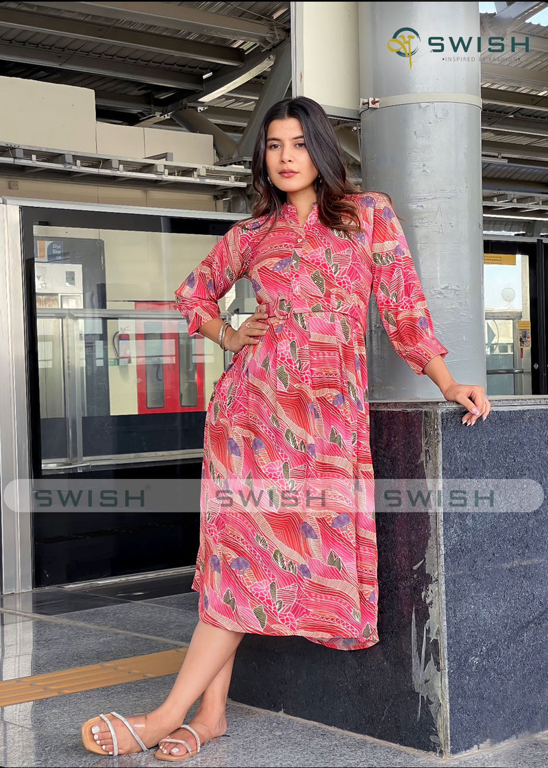 Swish Metrogirls Rayon Digital Print Fancy Party Wear Kurtis