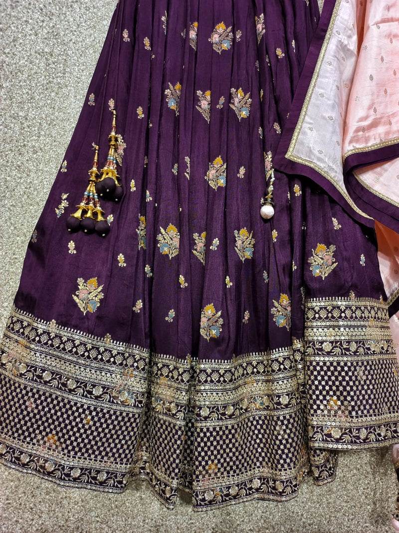 Mf D No 1170 Jacquard With Embroidery Work Heavy Lehnga Choli Collection