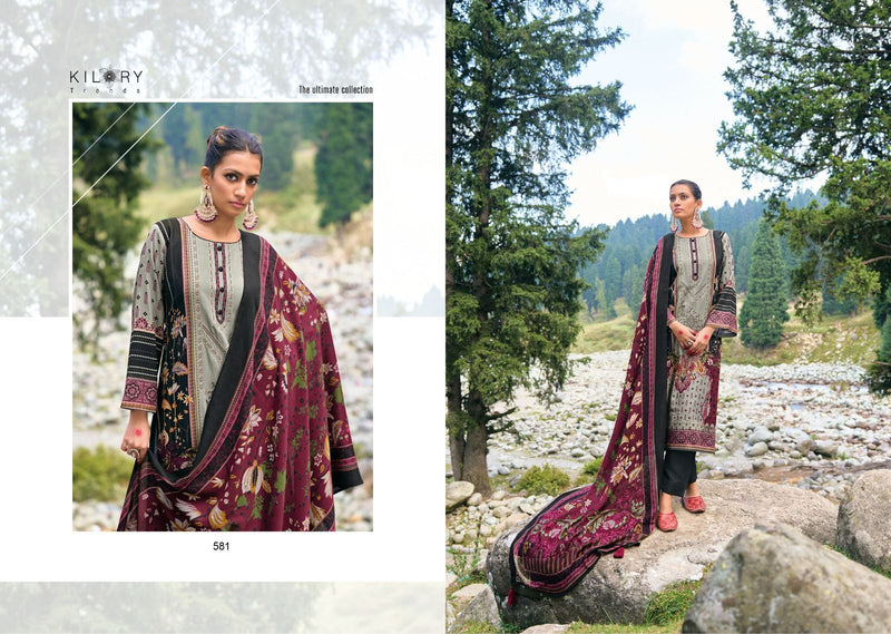 Kilory Trends Minhal Pashmina With Digital Printed Fancy Work Suit Collection