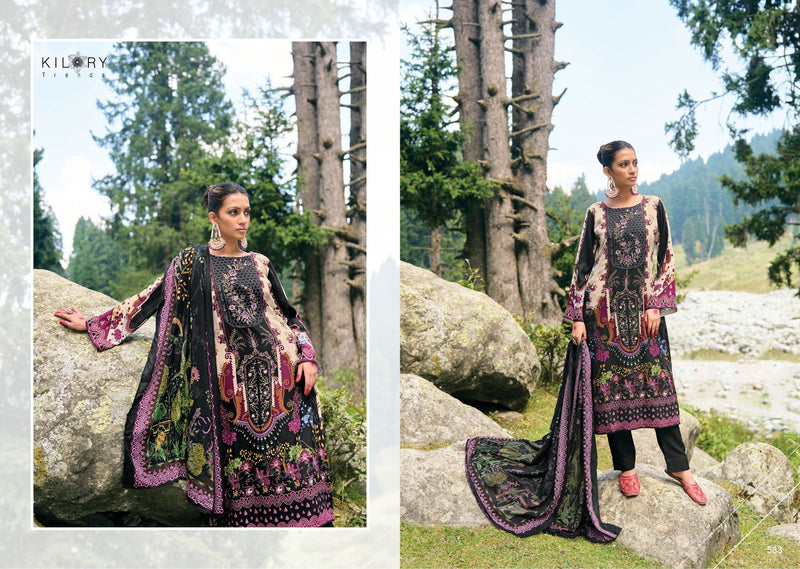 Kilory Trends Minhal Pashmina With Digital Printed Fancy Work Suit Collection