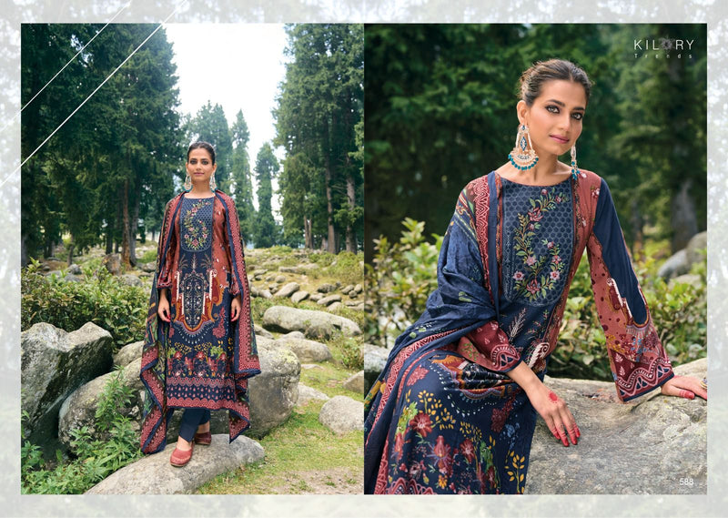 Kilory Trends Minhal Pashmina With Digital Printed Fancy Work Suit Collection