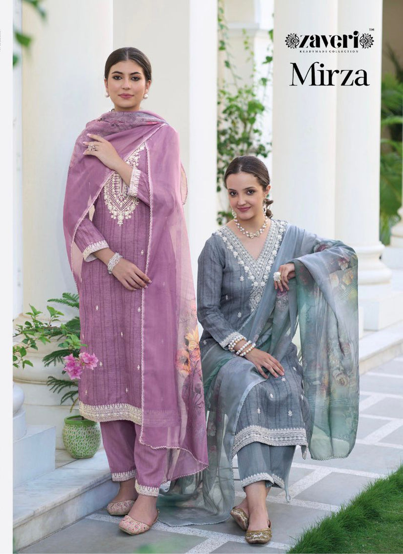 Zaveri Woman Beauty Mirza Cotton With Embroidery Designer Ready Made Fancy Suits