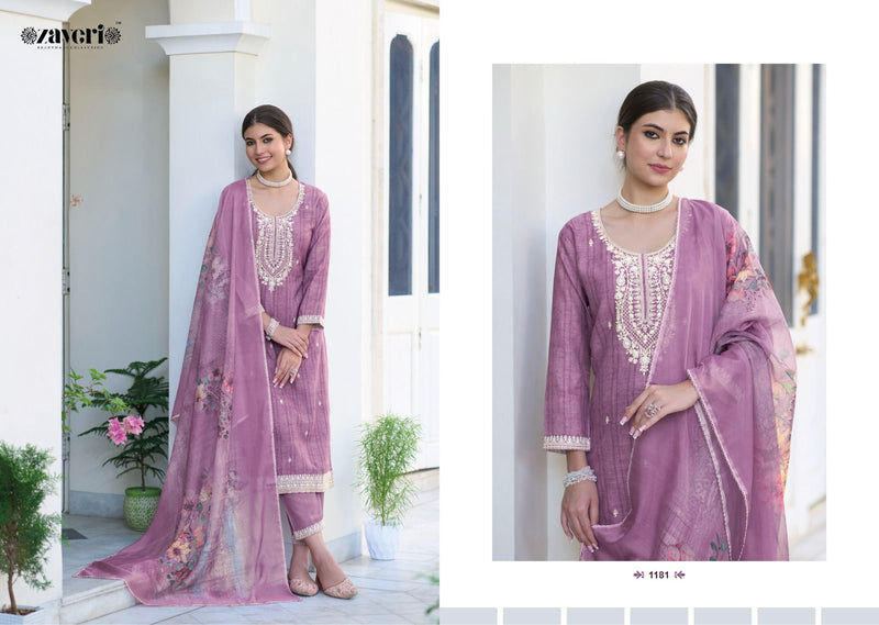 Zaveri Woman Beauty Mirza Cotton With Embroidery Designer Ready Made Fancy Suits