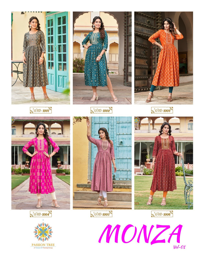 Passion Tree Monza Vol 1 Rayon Sequence Embroidery Designer Fancy Naira Style Kurtis