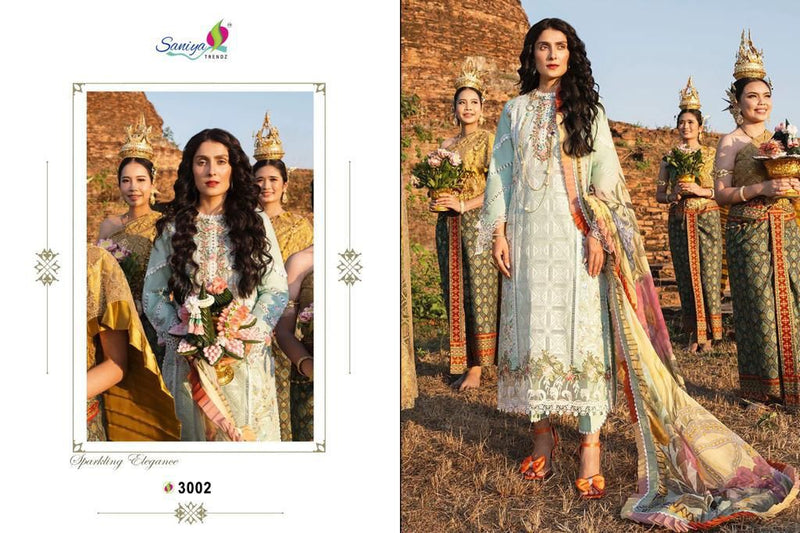 Saniya Trendz Mushq Vol 9 Cambric Cotton With Fancy Embroidered Pakistani Suits