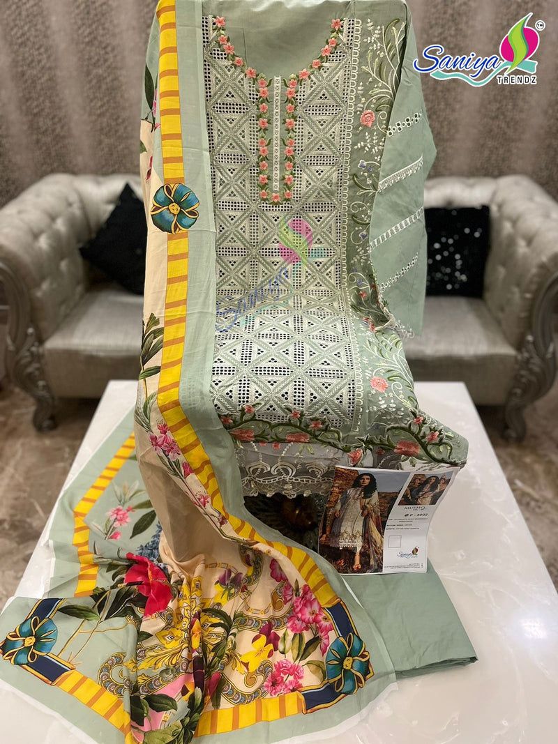 Saniya Trendz Mushq Vol 9 Cambric Cotton With Fancy Embroidered Pakistani Suits