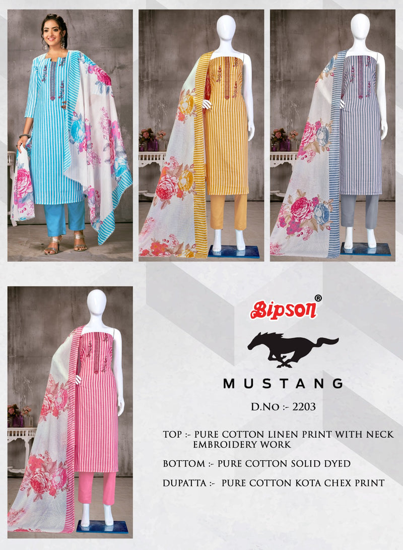 Bipson Fashion Mustang 2203 Linen Cotton Printed Suits