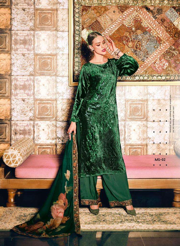 Varsha Mystic Velvet Sequans Embroidery Designer Exclusive Suit Collection