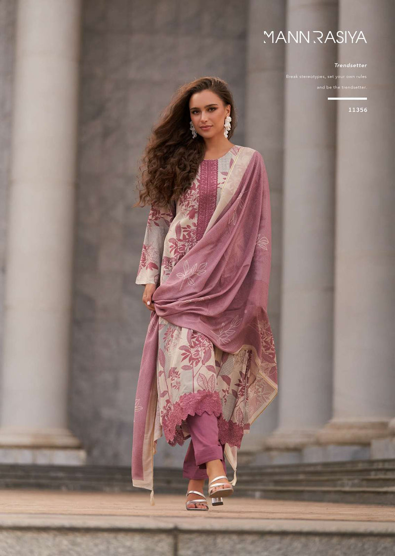 Mannrasiya Violetta Pure Modal Muslin Silk Fancy Work Salwar Suit