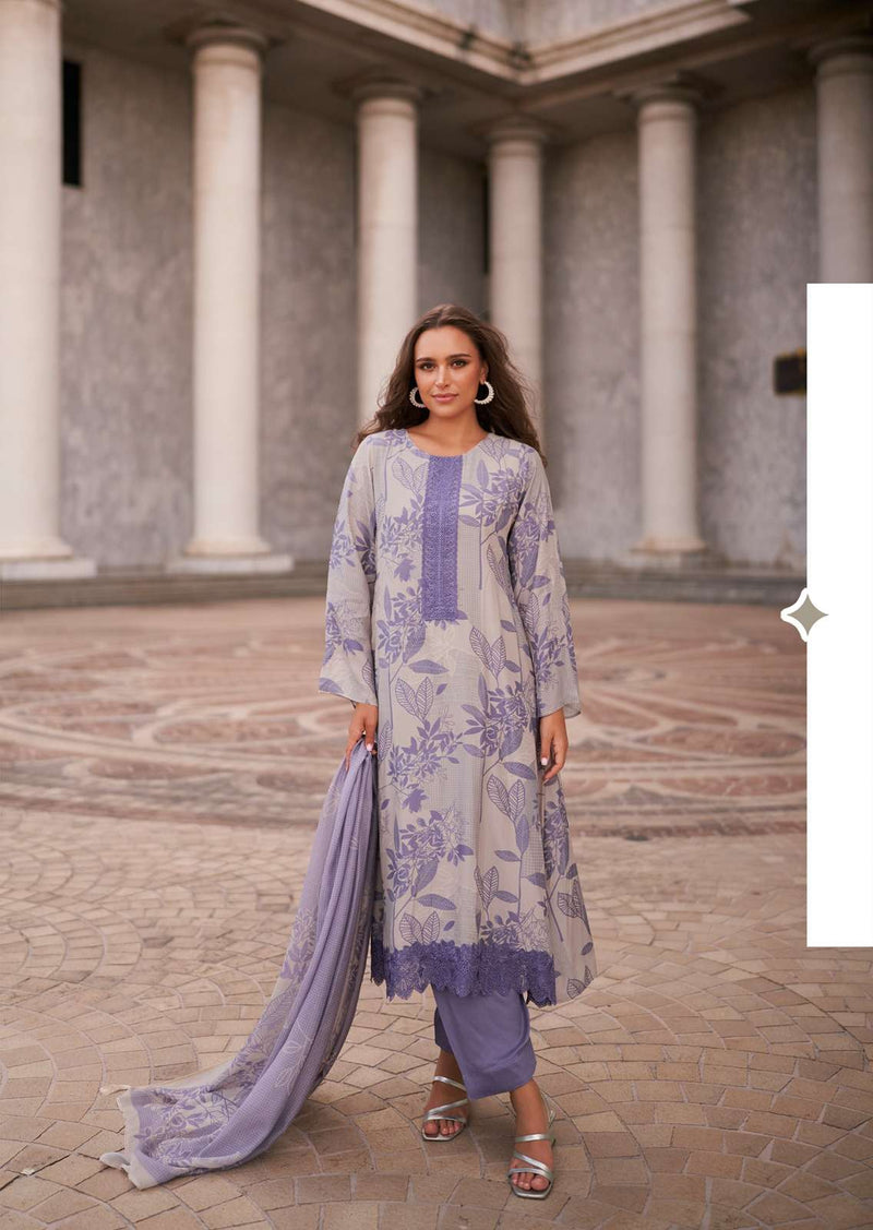 Mannrasiya Violetta Pure Modal Muslin Silk Fancy Work Salwar Suit