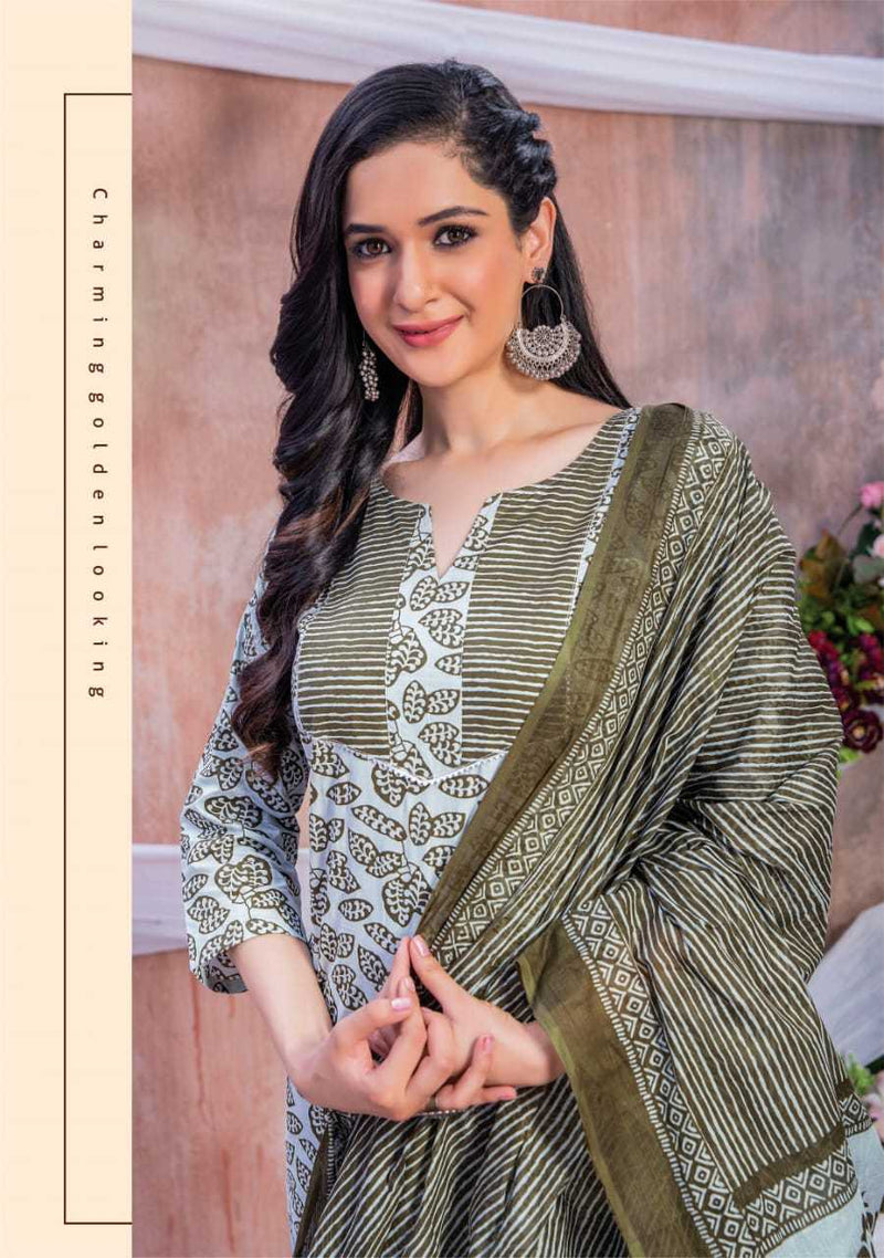 Mayur Creation Gulmohar Vol 5 Cotton Print With Digital Combo Set Of Pret Kurti
