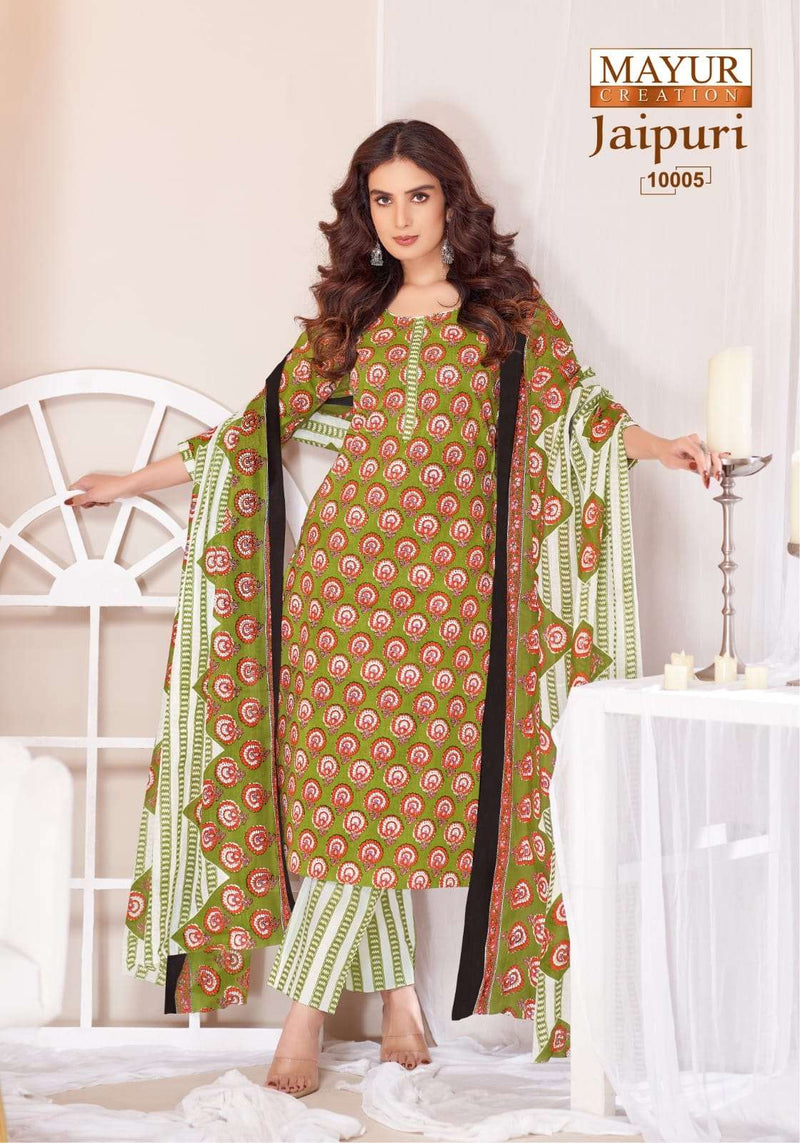 Mayur Creation Jaipuri Vol 10 Pure Cotton Print Readymade Pret Kurti