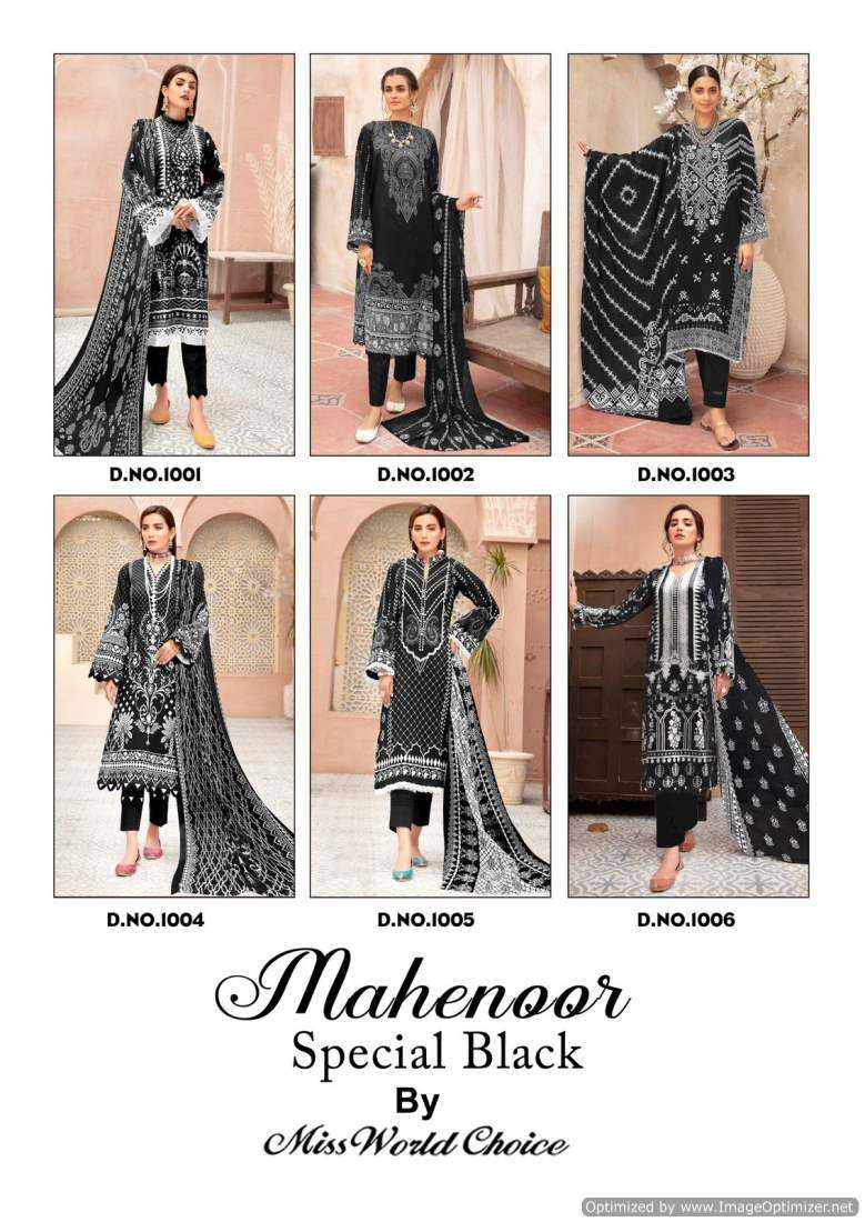 Miss World Choice Mahenoor Black And White Heavy Cotton Printed Collection Salwar Kameez