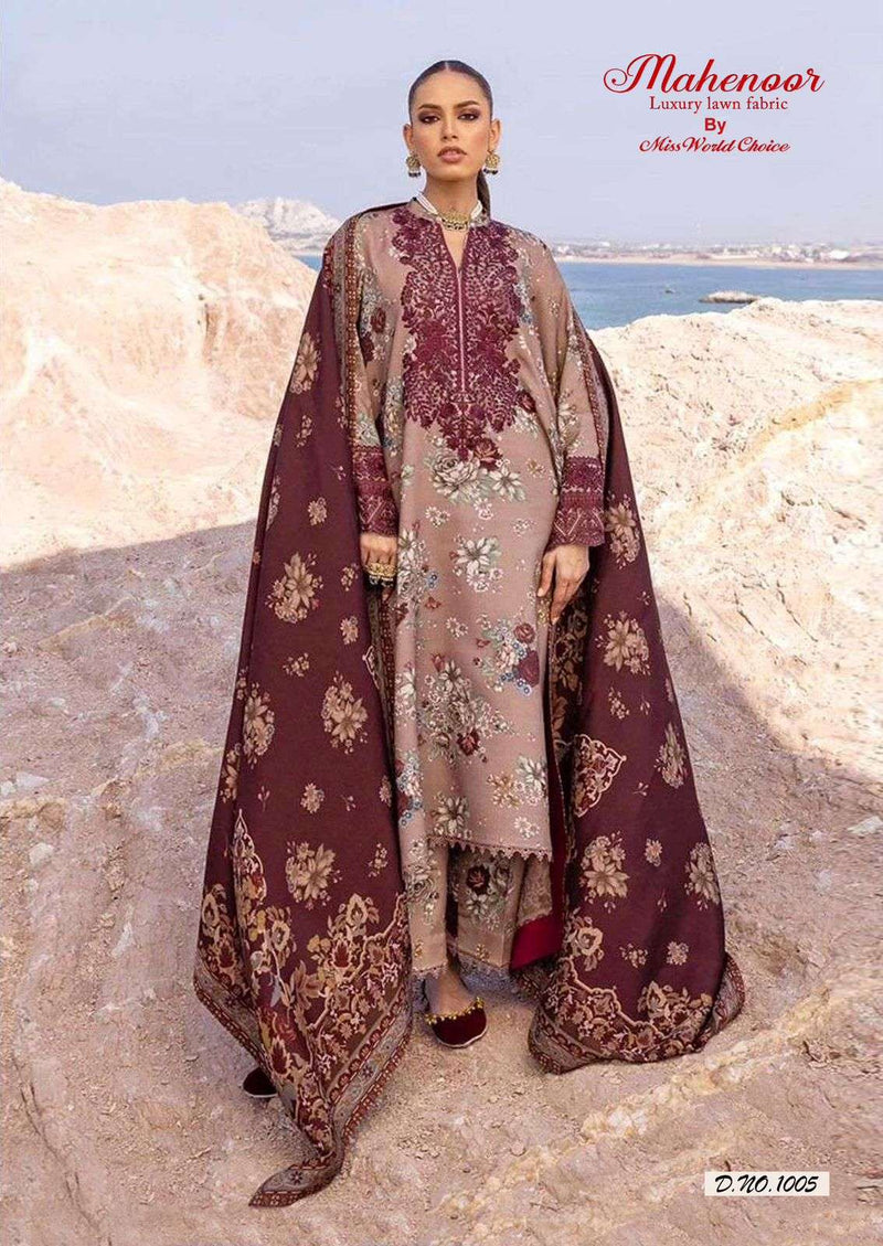 Miss World Choice Mahenoor  Vol 3 Lawn Cotton Designer Salwar Suit