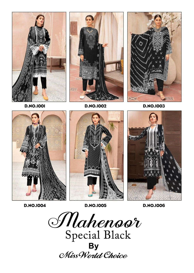 Miss World Mahenoor Special Black Pure Cotton Black Printed Salwar Suit