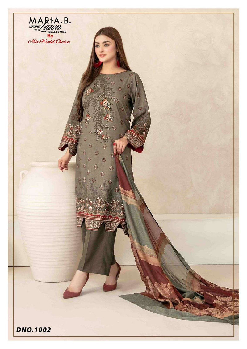 Missworld Choice Maria B Vol 1 Heavy Lawn Cotton Printed Karachi Suit