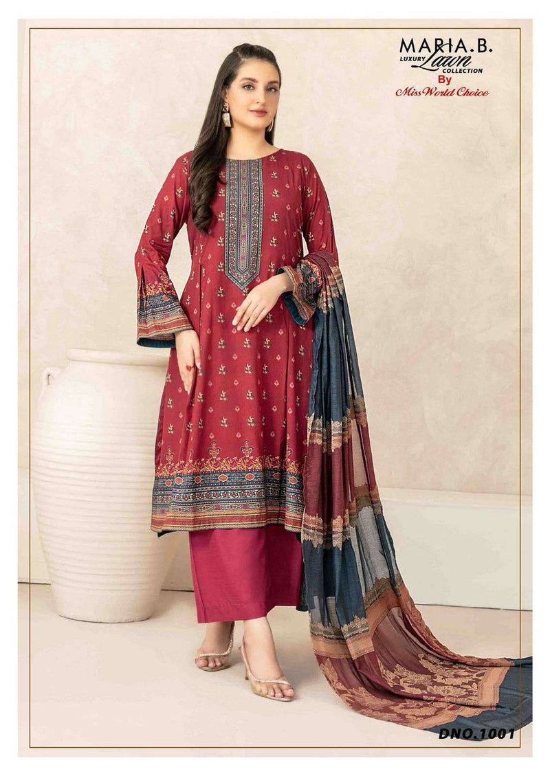 Missworld Choice Maria B Vol 1 Heavy Lawn Cotton Printed Karachi Suit