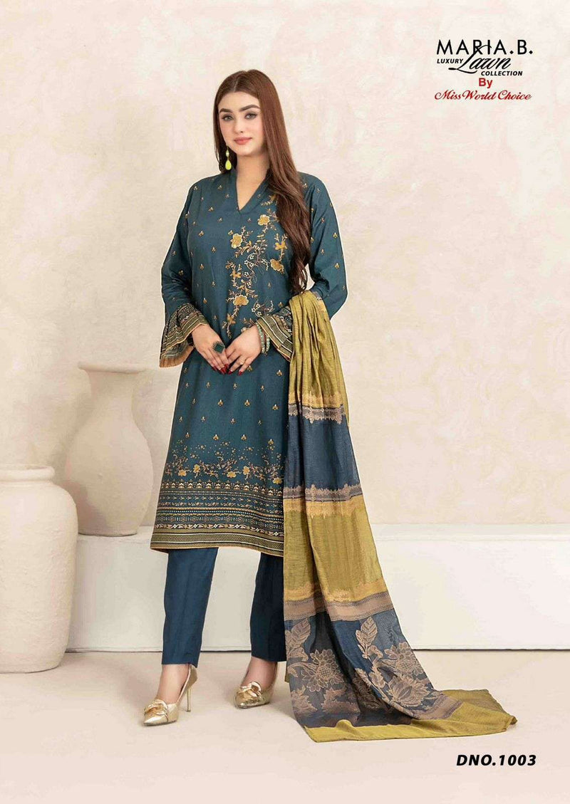 Missworld Choice Maria B Vol 1 Heavy Lawn Cotton Printed Karachi Suit