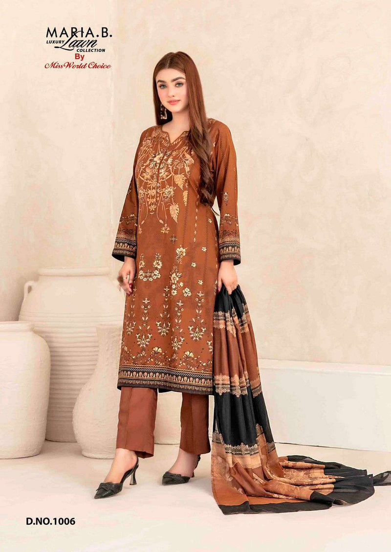 Missworld Choice Maria B Vol 1 Heavy Lawn Cotton Printed Karachi Suit