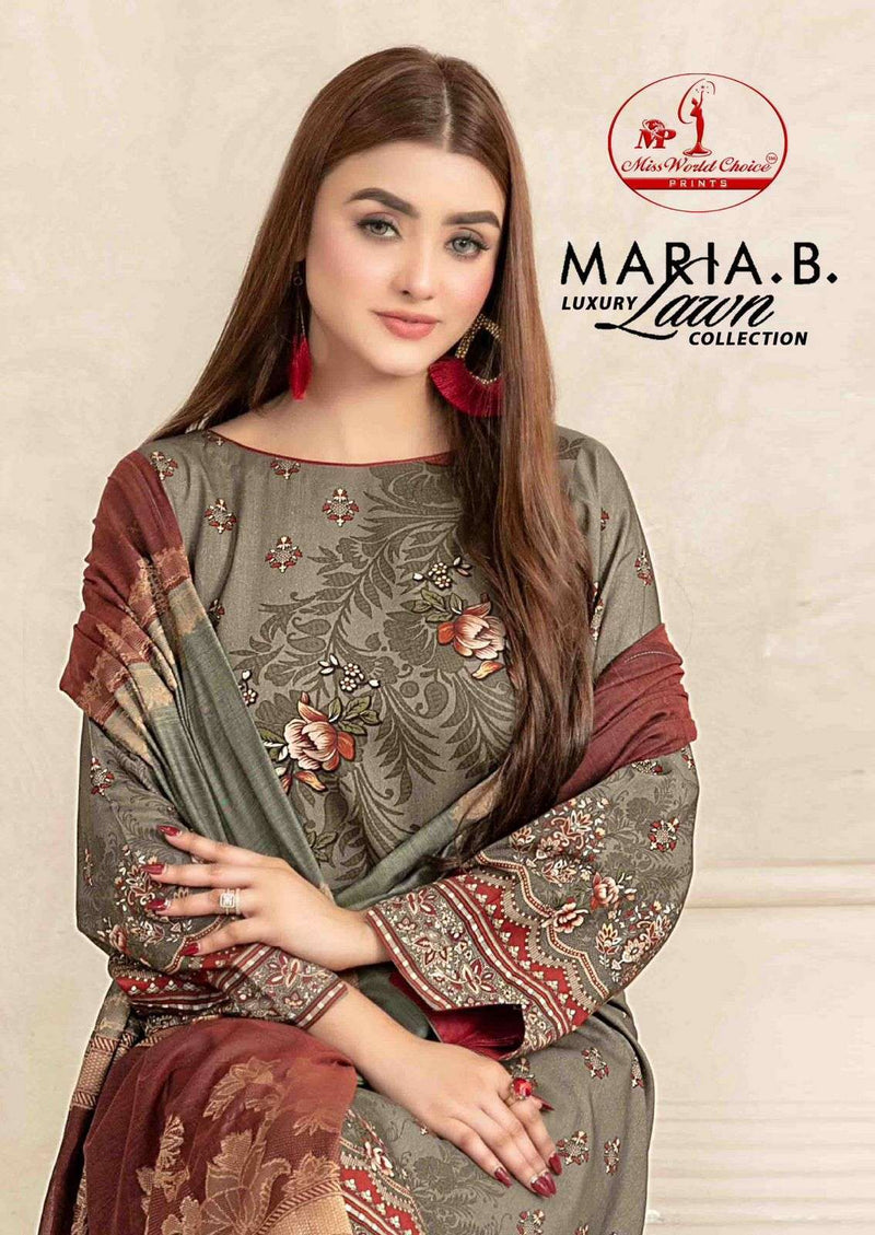 Missworld Choice Maria B Vol 1 Heavy Lawn Cotton Printed Karachi Suit