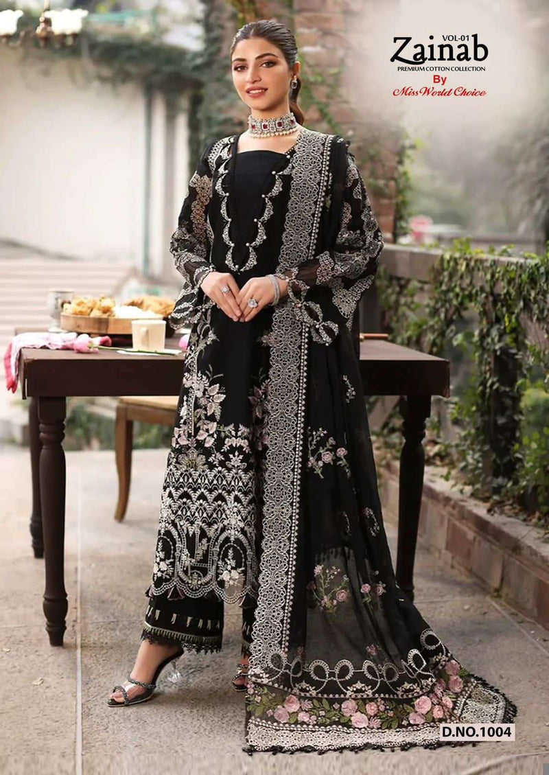 Missworld Zainab Vol 1 Premium Lawn Cotton Printed Salwar Suit