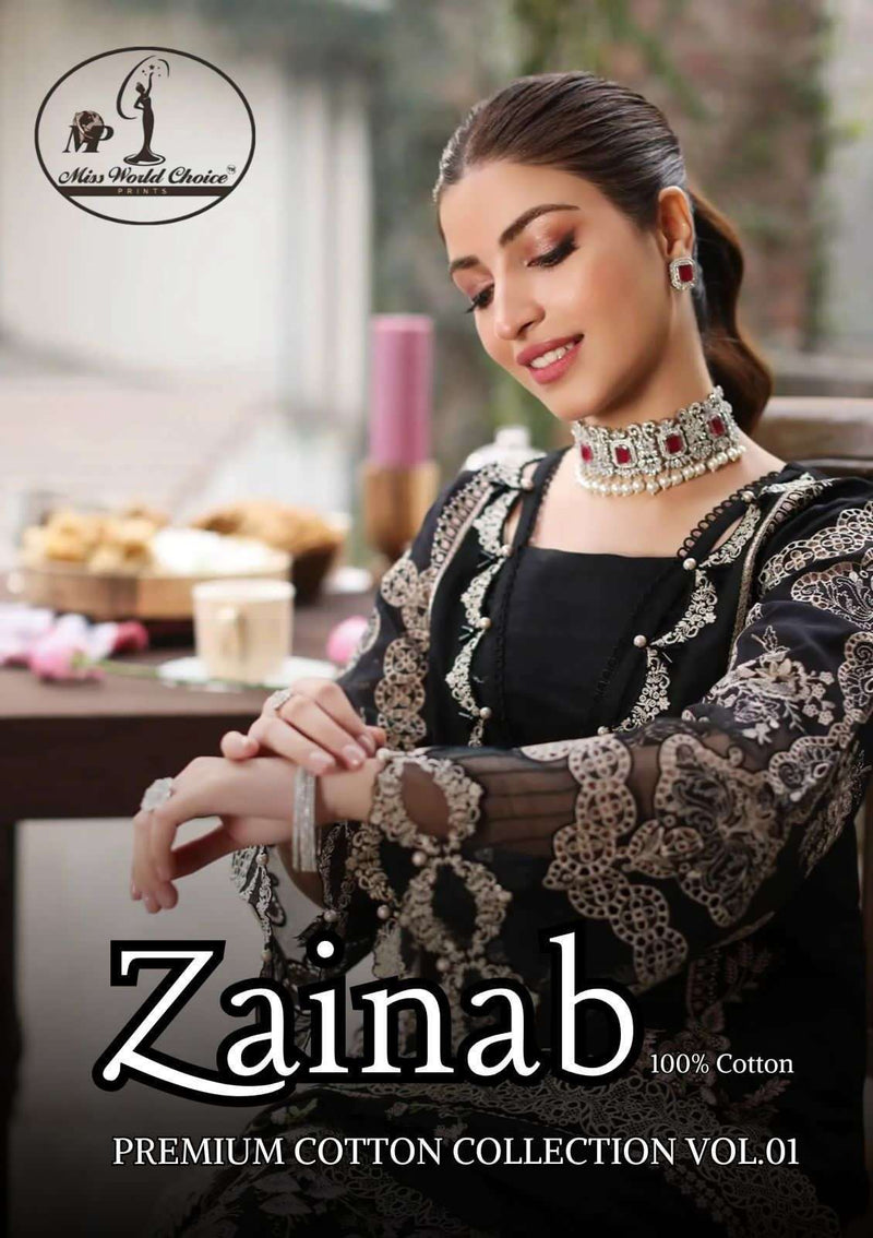 Missworld Zainab Vol 1 Premium Lawn Cotton Printed Salwar Suit