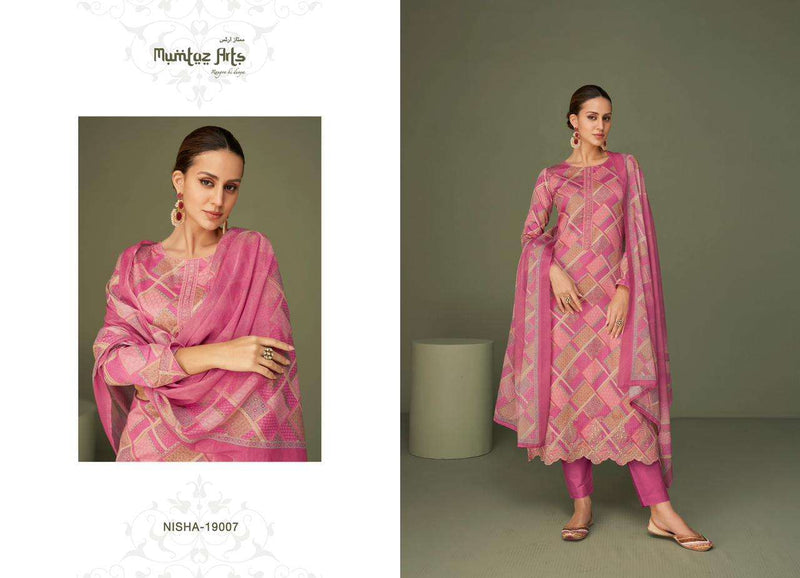 Mumtaz Arts Nisha Lawn Cambric Cotton Digital Print Embroidered Work Salwar Suit