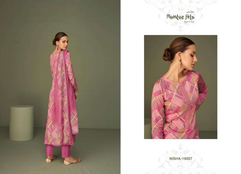 Mumtaz Arts Nisha Lawn Cambric Cotton Digital Print Embroidered Work Salwar Suit