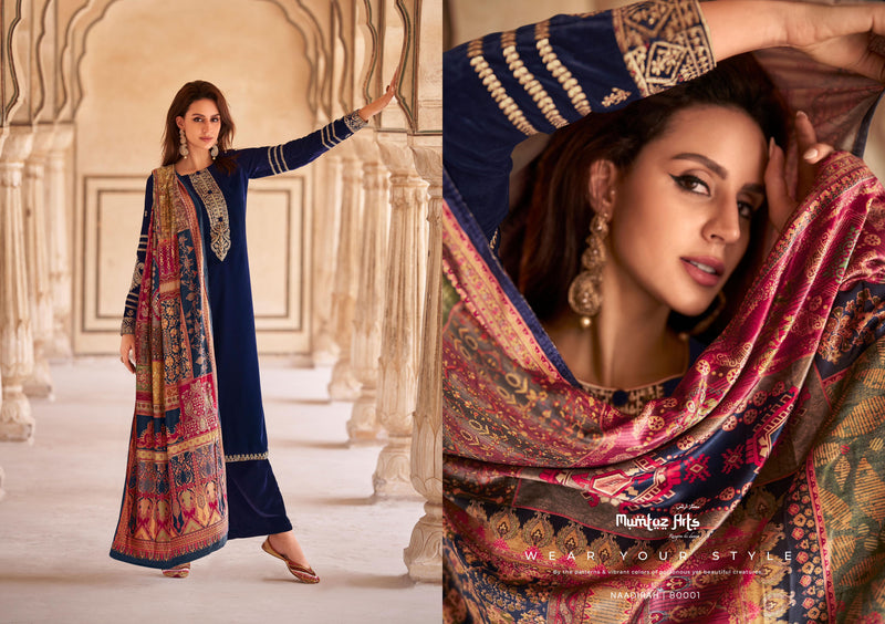 Mumtaz Arts Naadirah Velvet With Embroidery Work Designer Pakistani Suits
