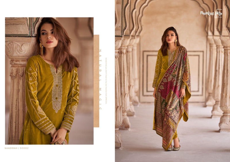 Mumtaz Arts Naadirah Velvet With Embroidery Work Designer Pakistani Suits