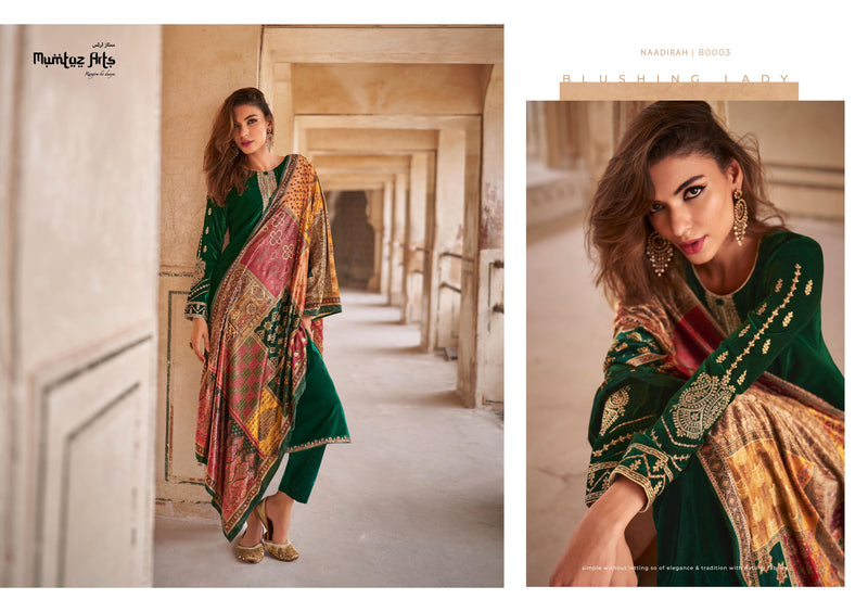 Mumtaz Arts Naadirah Velvet With Embroidery Work Designer Pakistani Suits